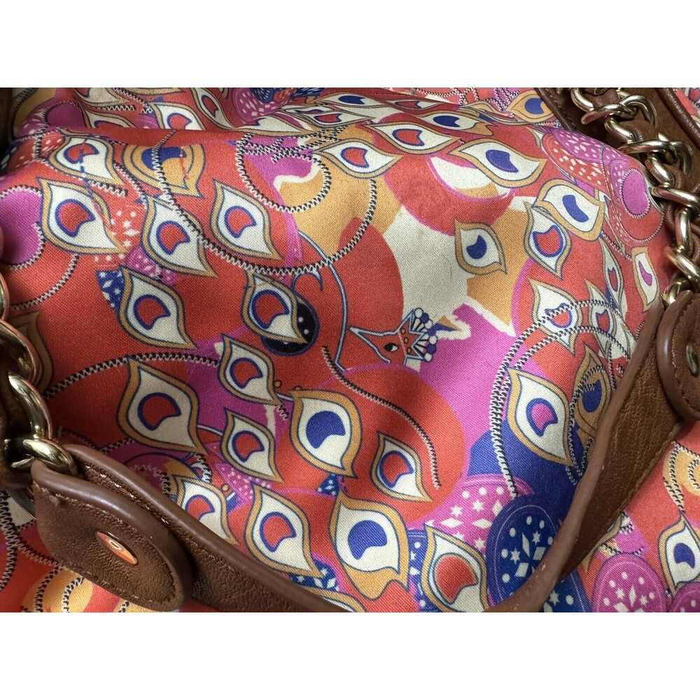 BollyDoll Summer Peacock Purse Beach 2000s Faux Leather Accents Artsy - Picture 6 of 15